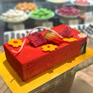 Strawberry Mousse Cake with Basil